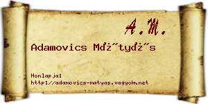 Adamovics Mátyás névjegykártya